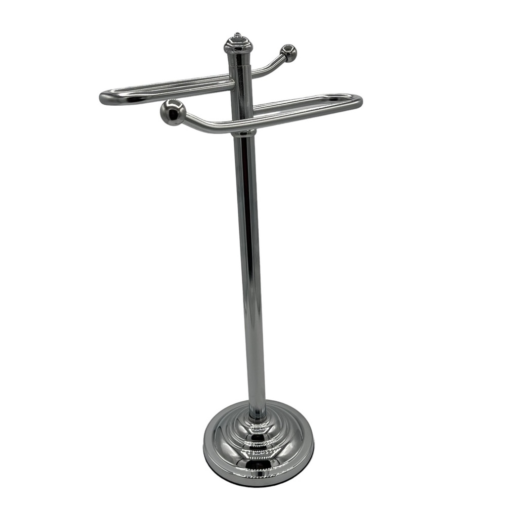 11 Inch Traditional Freestanding Double Guest Towel Rail, Chrome